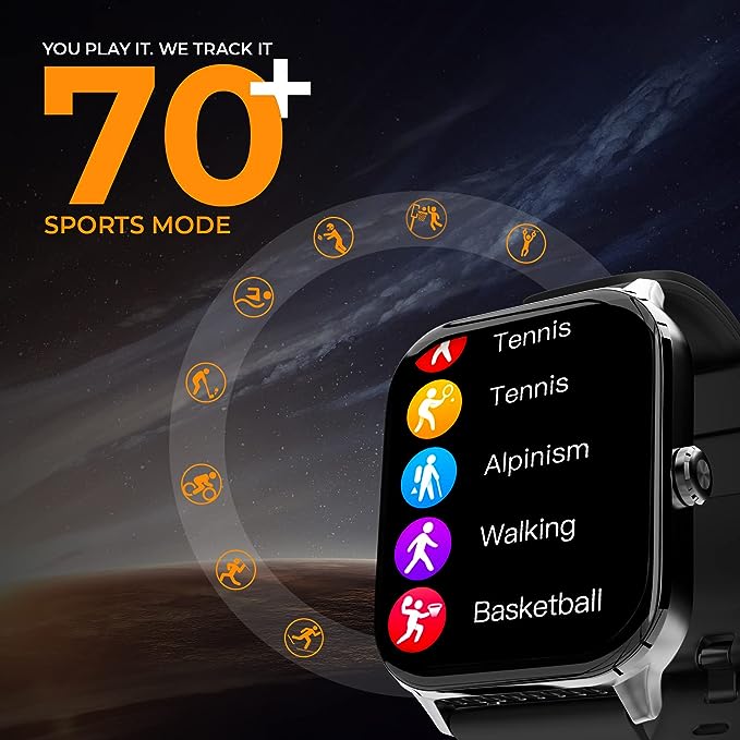 beatXP Marv 1.85” (4.5 cm) HD Display Smart Watch with Bluetooth Calling, AI Voice Assistance, Heart Rate, spo2, Sleep Monitoring, 100+ Sports Modes, IP68 Water Resistance (Electric Black) beatXP Marv 1.85” (4.5 cm) HD Display Smart Watch with Bluetooth Calling, AI Voice Assistance, Heart Rate, spo2, Sleep Monitoring, 100+ Sports Modes, IP68 Water Resistance (Electric Black)